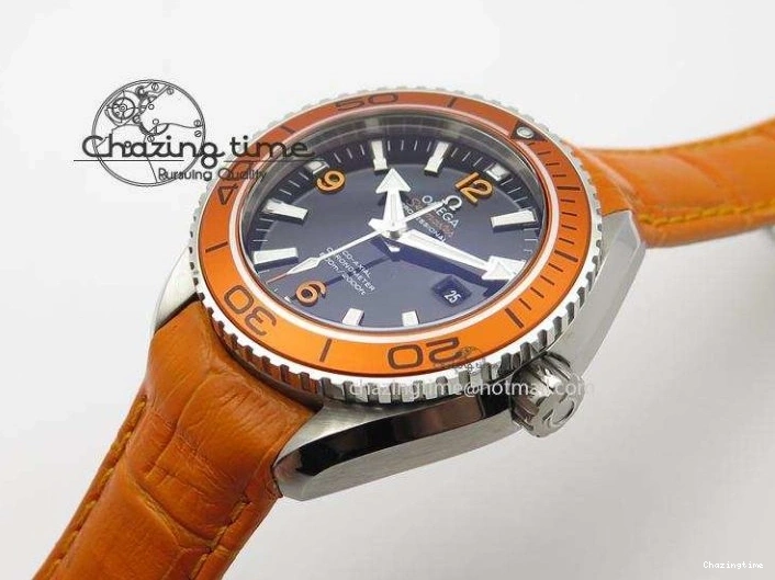 0108 Reliable Planet Ocean Professional SS V6F 37mm Ladies Orange Bezel On Orange Leather Strap A 8255